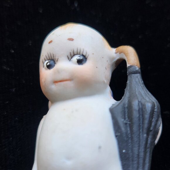 The Traveler KEWPIE Miniature Bisque Luggage Umbrella JAPAN Rose O'Neill A604 - Picture 5 of 8